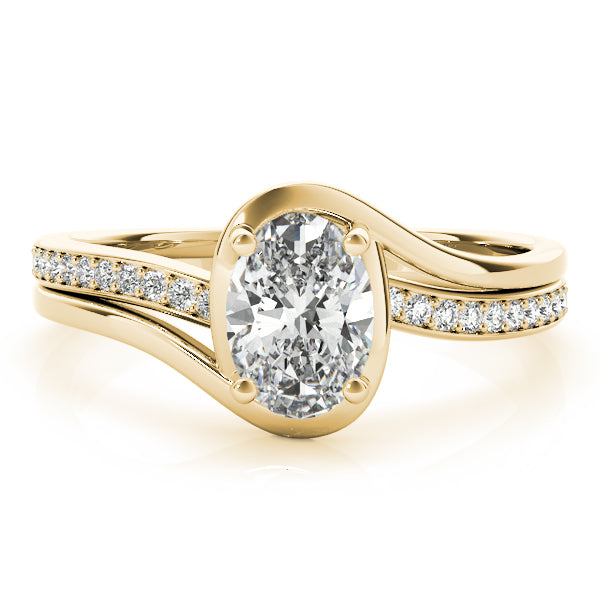 Dazzling Fashion Ring Oval Diamond Engagement Ring in 10K/14K gold and platinum with certified lab-grown or natural diamonds