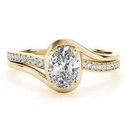 Dazzling Fashion Ring Oval Diamond Engagement Ring in 10K/14K gold and platinum with certified lab-grown or natural diamonds