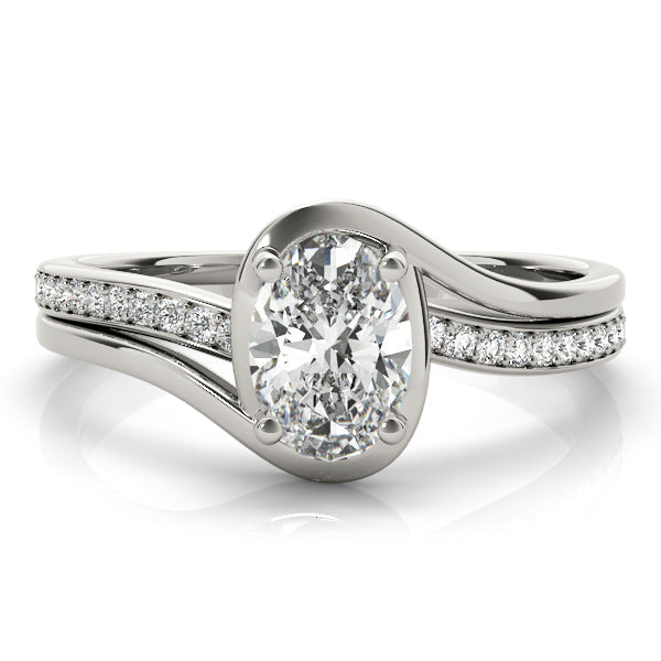 Dazzling Fashion Ring Oval Diamond Engagement Ring in 10K/14K gold and platinum with certified lab-grown or natural diamonds