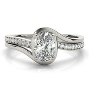 Dazzling Fashion Ring Oval Diamond Engagement Ring in 10K/14K gold and platinum with certified lab-grown or natural diamonds