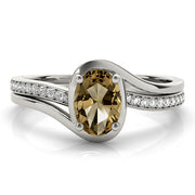 Dazzling Fashion Ring Oval Diamond Engagement Ring in 10K/14K gold and platinum with certified lab-grown or natural diamonds