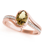 Dazzling Fashion Ring Oval Diamond Engagement Ring in 10K/14K gold and platinum with certified lab-grown or natural diamonds