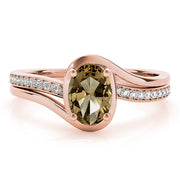 Dazzling Fashion Ring Oval Diamond Engagement Ring in 10K/14K gold and platinum with certified lab-grown or natural diamonds