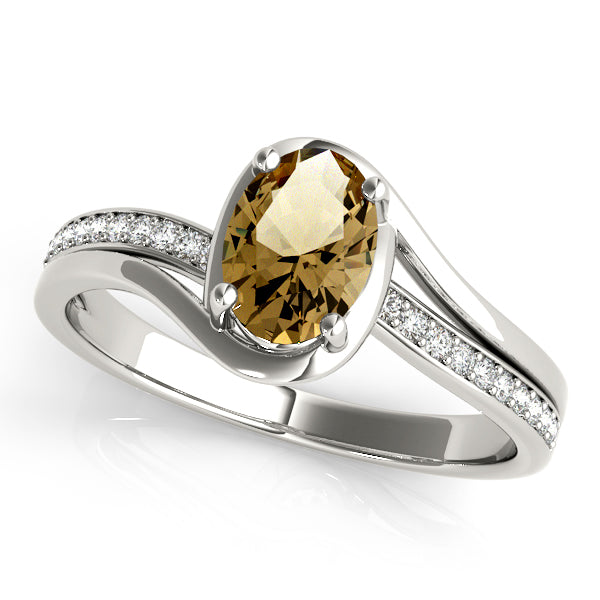 Dazzling Fashion Ring Oval Diamond Engagement Ring in 10K/14K gold and platinum with certified lab-grown or natural diamonds