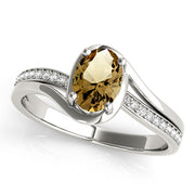 Dazzling Fashion Ring Oval Diamond Engagement Ring in 10K/14K gold and platinum with certified lab-grown or natural diamonds