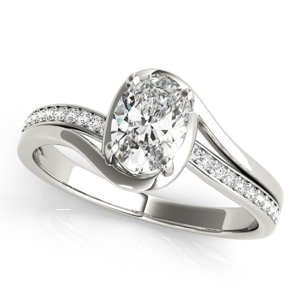 Dazzling Fashion Ring Oval Diamond Engagement Ring in 10K/14K gold and platinum with certified lab-grown or natural diamonds