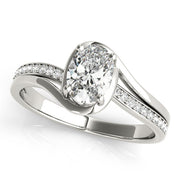 Dazzling Fashion Ring Oval Diamond Engagement Ring in 10K/14K gold and platinum with certified lab-grown or natural diamonds