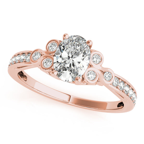 Enchanted Fashion Ring Oval Diamond Engagement Ring in 10K/14K gold and platinum with certified lab-grown or natural diamonds