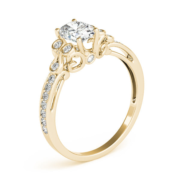 Enchanted Fashion Ring Oval Diamond Engagement Ring in 10K/14K gold and platinum with certified lab-grown or natural diamonds