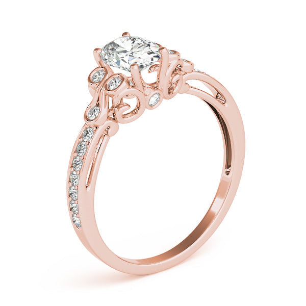 Enchanted Fashion Ring Oval Diamond Engagement Ring in 10K/14K gold and platinum with certified lab-grown or natural diamonds