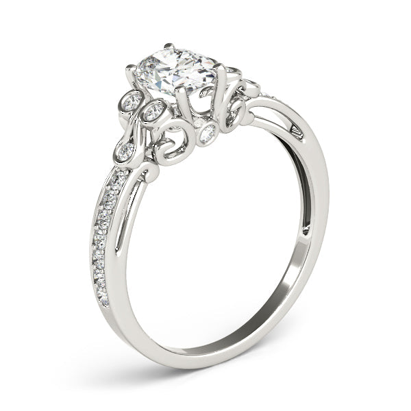 Enchanted Fashion Ring Oval Diamond Engagement Ring in 10K/14K gold and platinum with certified lab-grown or natural diamonds