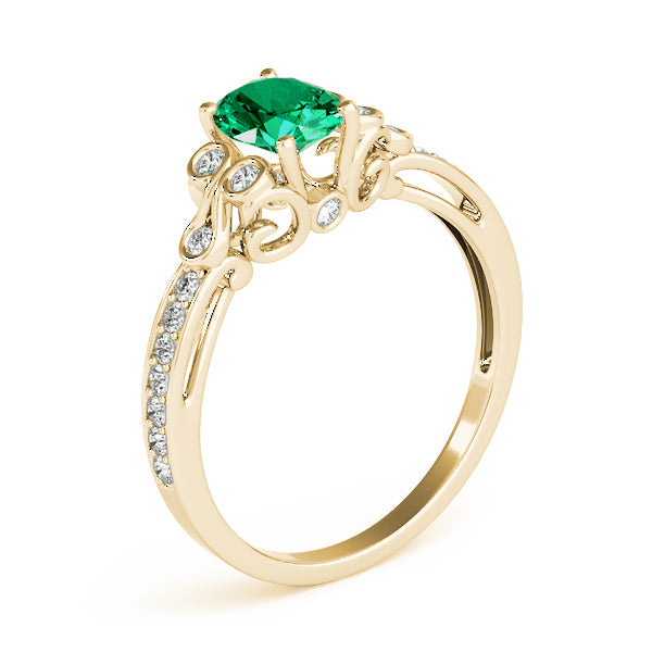 Enchanted Fashion Ring Oval Diamond Engagement Ring in 10K/14K gold and platinum with certified lab-grown or natural diamonds