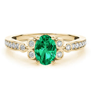 Enchanted Fashion Ring Oval Diamond Engagement Ring in 10K/14K gold and platinum with certified lab-grown or natural diamonds