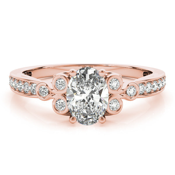 Enchanted Fashion Ring Oval Diamond Engagement Ring in 10K/14K gold and platinum with certified lab-grown or natural diamonds