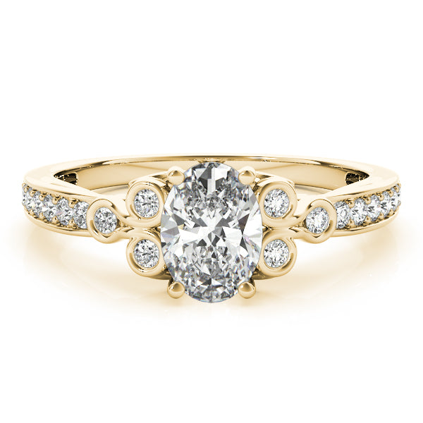 Enchanted Fashion Ring Oval Diamond Engagement Ring in 10K/14K gold and platinum with certified lab-grown or natural diamonds