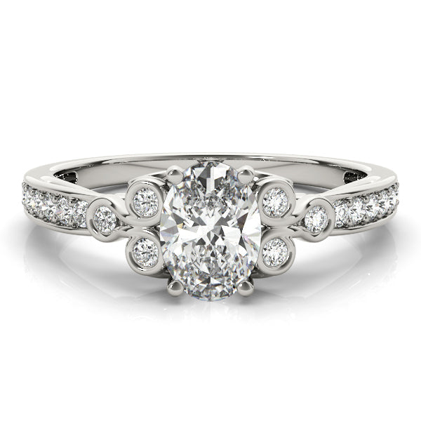 Enchanted Fashion Ring Oval Diamond Engagement Ring in 10K/14K gold and platinum with certified lab-grown or natural diamonds