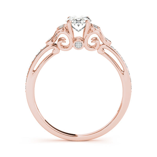 Enchanted Fashion Ring Oval Diamond Engagement Ring in 10K/14K gold and platinum with certified lab-grown or natural diamonds