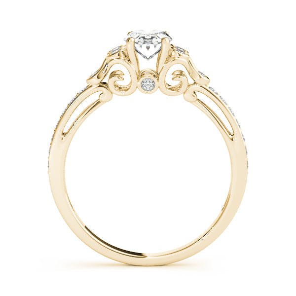 Enchanted Fashion Ring Oval Diamond Engagement Ring in 10K/14K gold and platinum with certified lab-grown or natural diamonds