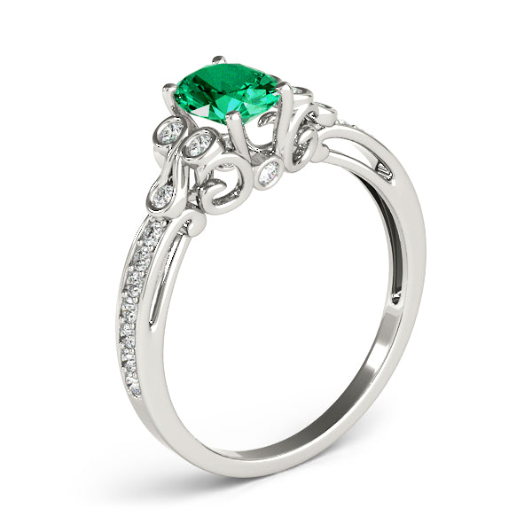 Enchanted Fashion Ring Oval Diamond Engagement Ring in 10K/14K gold and platinum with certified lab-grown or natural diamonds
