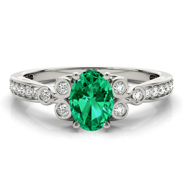 Enchanted Fashion Ring Oval Diamond Engagement Ring in 10K/14K gold and platinum with certified lab-grown or natural diamonds