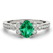 Enchanted Fashion Ring Oval Diamond Engagement Ring in 10K/14K gold and platinum with certified lab-grown or natural diamonds
