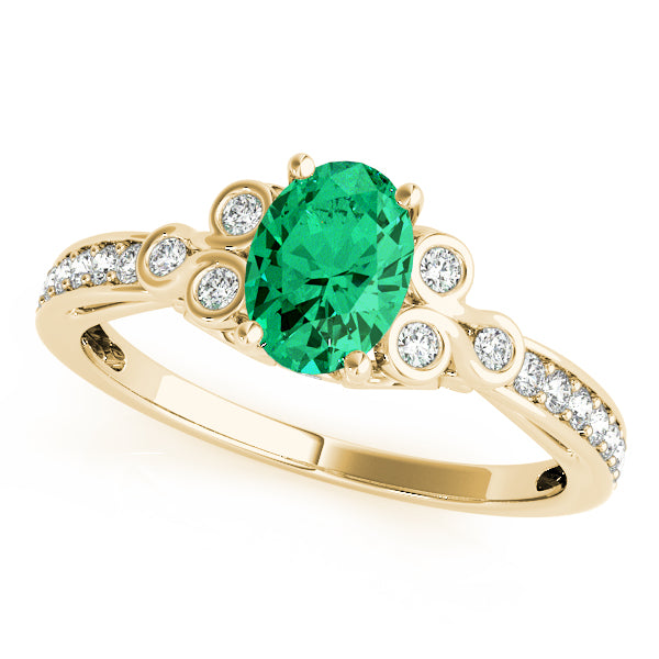 Enchanted Fashion Ring Oval Diamond Engagement Ring in 10K/14K gold and platinum with certified lab-grown or natural diamonds