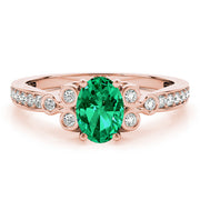 Enchanted Fashion Ring Oval Diamond Engagement Ring in 10K/14K gold and platinum with certified lab-grown or natural diamonds