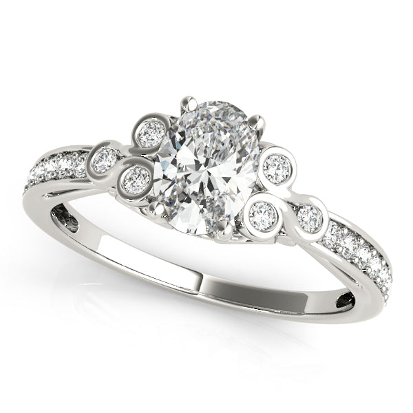 Enchanted Fashion Ring Oval Diamond Engagement Ring in 10K/14K gold and platinum with certified lab-grown or natural diamonds