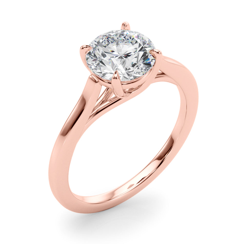 Exquisite Solitaire Engagement Ring Round Diamond Engagement Ring in 10K/14K gold and platinum with certified lab-grown or natural diamonds
