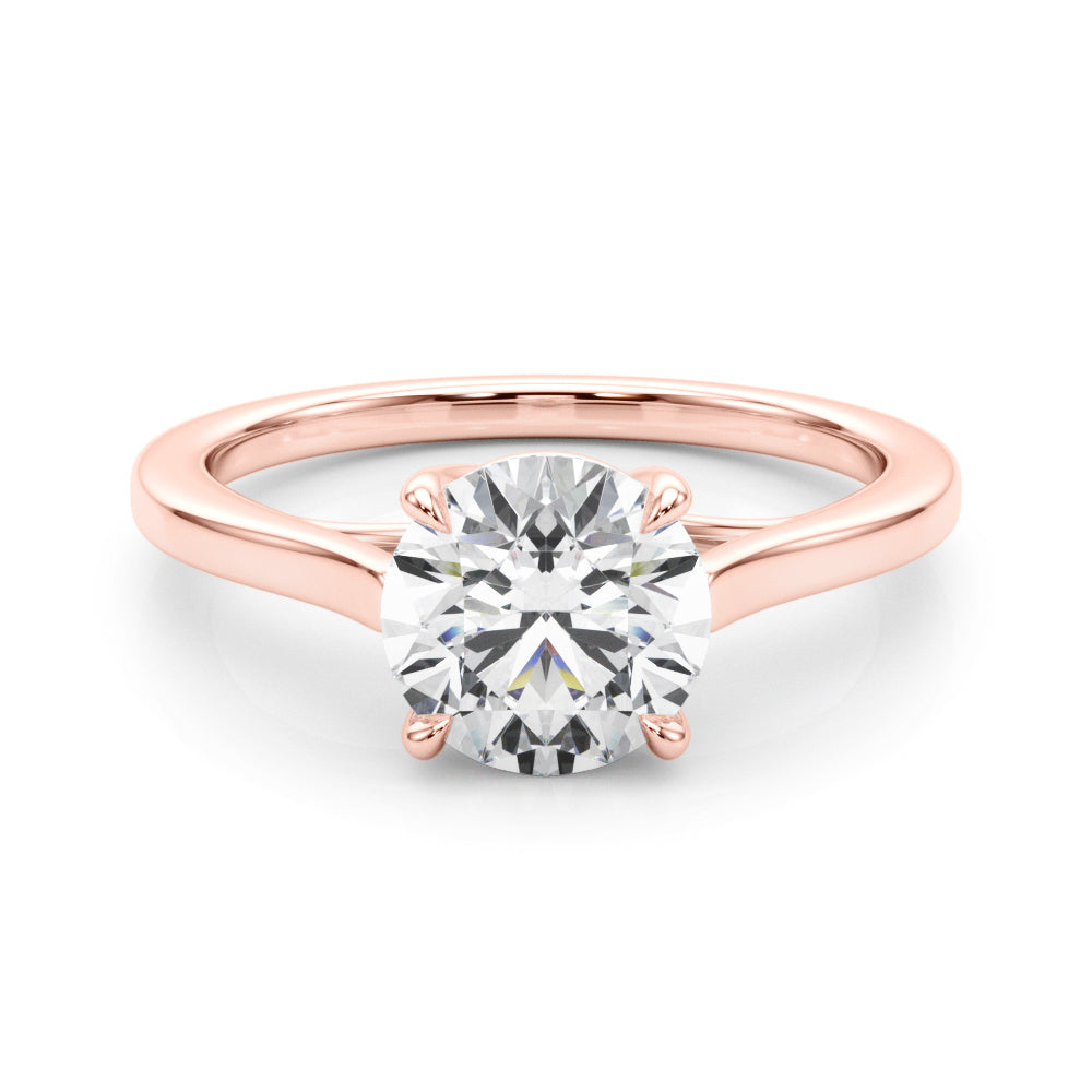 Exquisite Solitaire Engagement Ring Round Diamond Engagement Ring in 10K/14K gold and platinum with certified lab-grown or natural diamonds