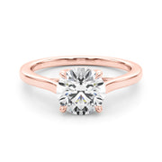Exquisite Solitaire Engagement Ring Round Diamond Engagement Ring in 10K/14K gold and platinum with certified lab-grown or natural diamonds
