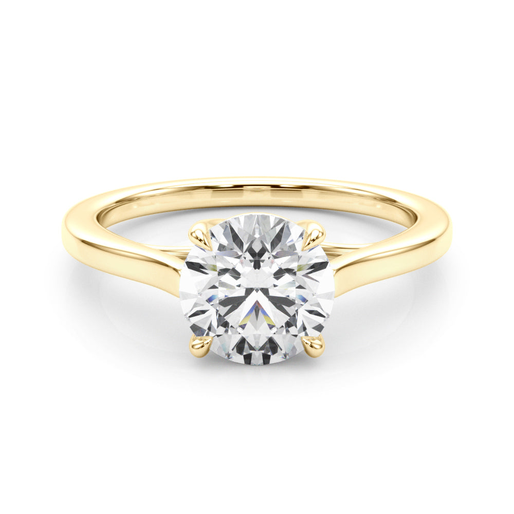 Exquisite Solitaire Engagement Ring Round Diamond Engagement Ring in 10K/14K gold and platinum with certified lab-grown or natural diamonds