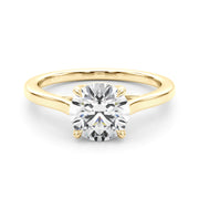 Exquisite Solitaire Engagement Ring Round Diamond Engagement Ring in 10K/14K gold and platinum with certified lab-grown or natural diamonds