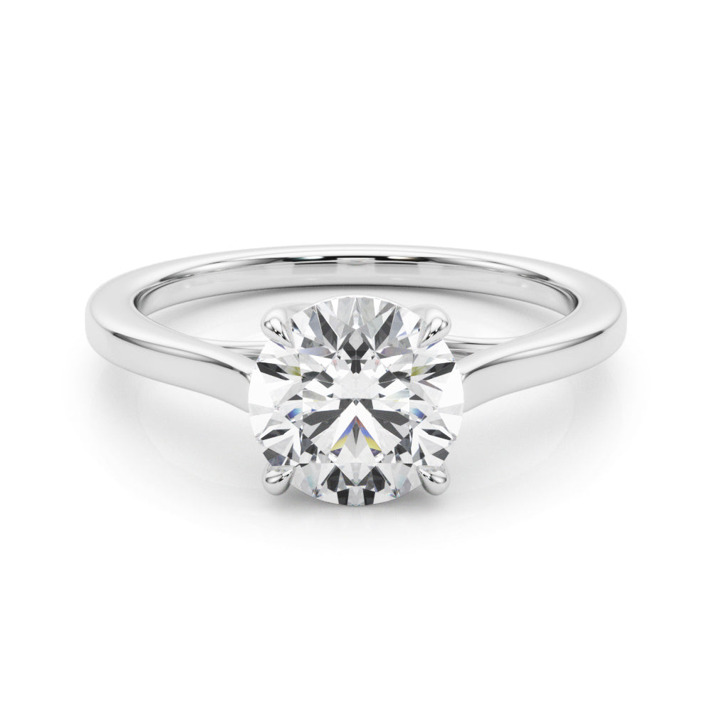 Exquisite Solitaire Engagement Ring Round Diamond Engagement Ring in 10K/14K gold and platinum with certified lab-grown or natural diamonds