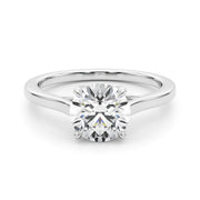 Exquisite Solitaire Engagement Ring Round Diamond Engagement Ring in 10K/14K gold and platinum with certified lab-grown or natural diamonds