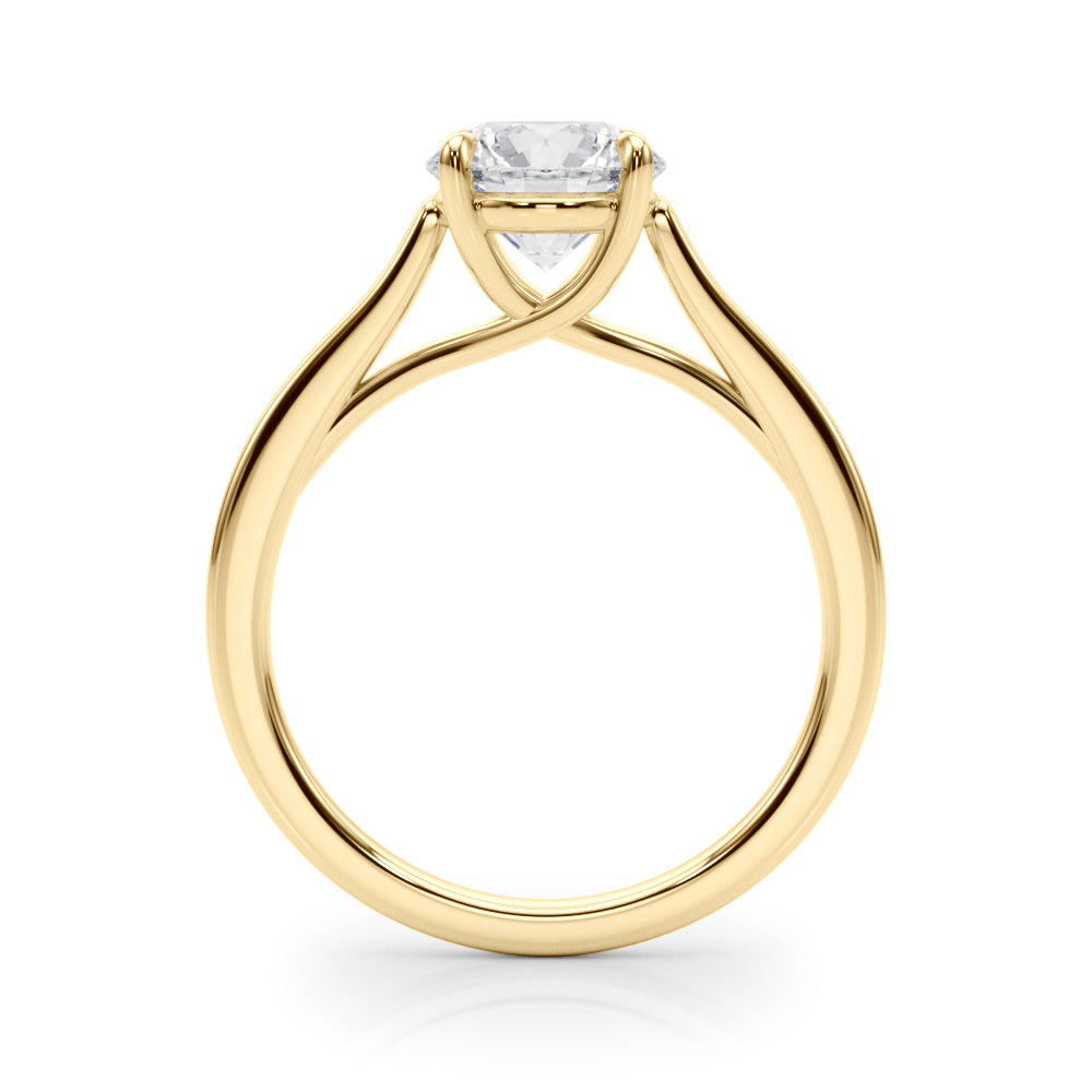 Exquisite Solitaire Engagement Ring Round Diamond Engagement Ring in 10K/14K gold and platinum with certified lab-grown or natural diamonds