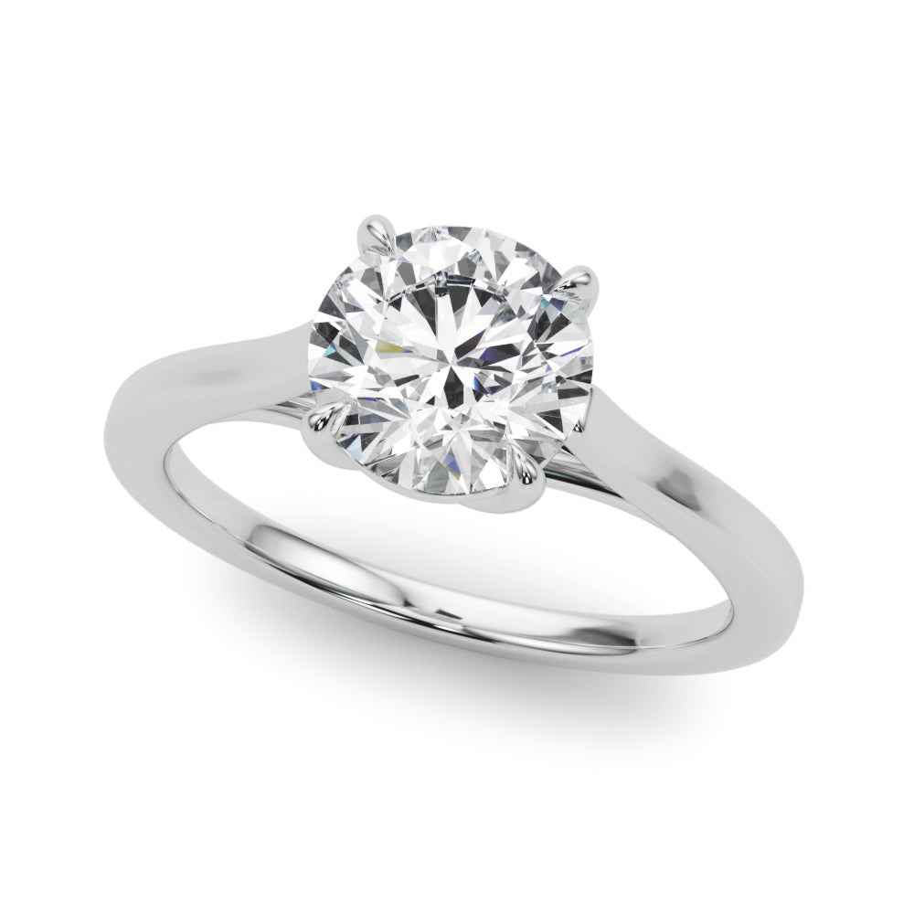 Exquisite Solitaire Engagement Ring Round Diamond Engagement Ring in 10K/14K gold and platinum with certified lab-grown or natural diamonds