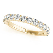 Single Row Prong Set Wedding Half Eternity Ring in 10K/14K gold and platinum with certified lab-grown or natural diamonds