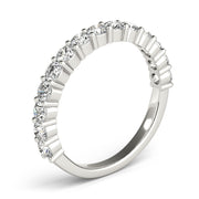 Single Row Prong Set Wedding Half Eternity Ring in Gold & Platinum