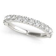 Single Row Prong Set Wedding Half Eternity Ring in Gold & Platinum