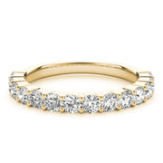 Single Row Prong Set Wedding Half Eternity Ring in Gold & Platinum