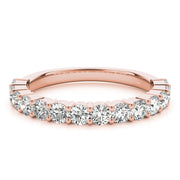 Single Row Prong Set Wedding Half Eternity Ring in Gold & Platinum