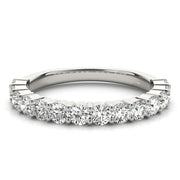 Single Row Prong Set Wedding Half Eternity Ring in Gold & Platinum