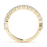 Single Row Prong Set Wedding Half Eternity Ring in Gold & Platinum