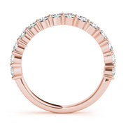 Single Row Prong Set Wedding Half Eternity Ring in Gold & Platinum