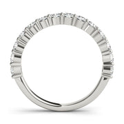 Single Row Prong Set Wedding Half Eternity Ring in Gold & Platinum