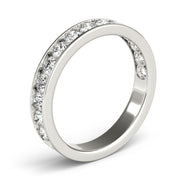 Single Row Channel Set Wedding Half Eternity Ring in Gold & Platinum