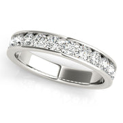 Single Row Channel Set Wedding Half Eternity Ring in Gold & Platinum