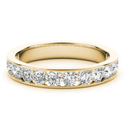 Single Row Channel Set Wedding Half Eternity Ring in Gold & Platinum