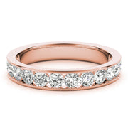 Single Row Channel Set Wedding Half Eternity Ring in Gold & Platinum